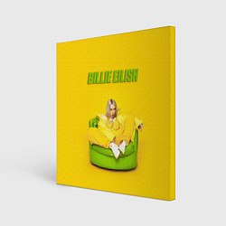 Холст квадратный Billie Eilish: Yellow Mood, цвет: 3D-принт