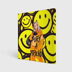 Холст квадратный Billie Eilish: Bury a Friend, цвет: 3D-принт