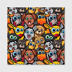 Холст квадратный Веселые собаки, цвет: 3D-принт — фото 2