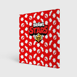 Холст квадратный Brawl Stars: Red & White, цвет: 3D-принт