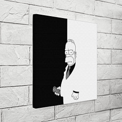 Холст квадратный Гомер Симпсон - в смокинге - black and white, цвет: 3D-принт — фото 2
