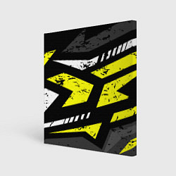 Картина квадратная Black yellow abstract sport style