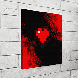 Холст квадратный MINECRAFT HEART, цвет: 3D-принт — фото 2