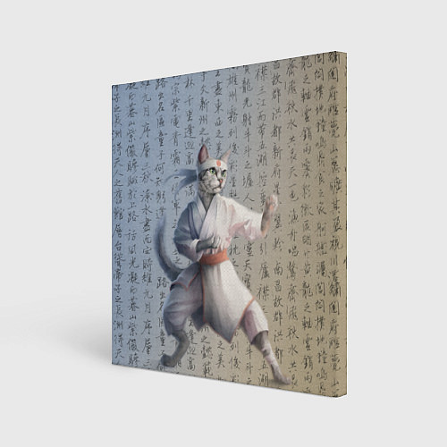 Картина квадратная Karate cat / 3D-принт – фото 1