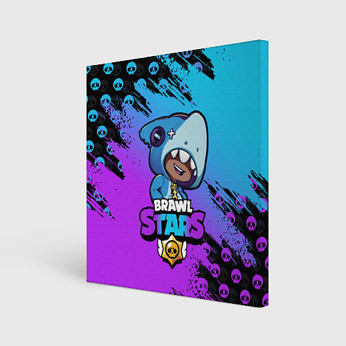 Картина квадратная Brawl Stars LEON SHARK / 3D-принт – фото 1