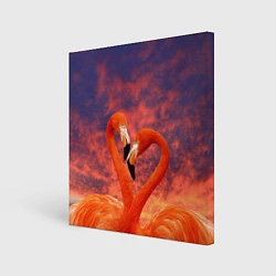 Холст квадратный Flamingo Love, цвет: 3D-принт