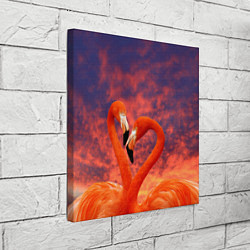 Холст квадратный Flamingo Love, цвет: 3D-принт — фото 2