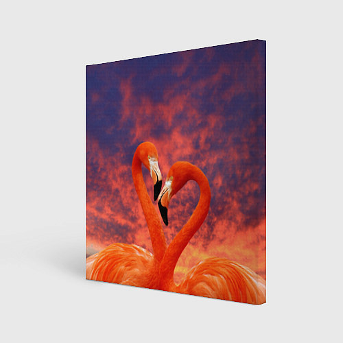 Картина квадратная Flamingo Love / 3D-принт – фото 1