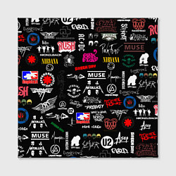 Холст квадратный ЛОГОТИПЫ РОК ГРУПП, цвет: 3D-принт — фото 2