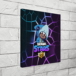 Холст квадратный Brawl Stars LEON SHARK, цвет: 3D-принт — фото 2