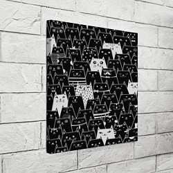 Холст квадратный КОТЫ BLACK, цвет: 3D-принт — фото 2