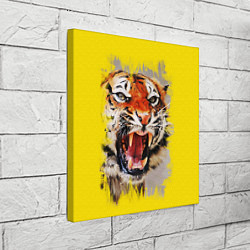 Холст квадратный Оскал тигра, цвет: 3D-принт — фото 2