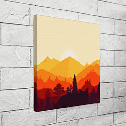 Холст квадратный Горы закат пейзаж лиса арт, цвет: 3D-принт — фото 2