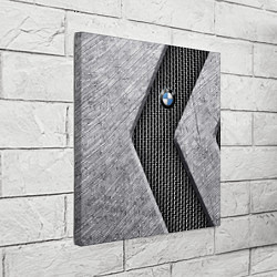 Холст квадратный BMW - emblem - metal - texture, цвет: 3D-принт — фото 2