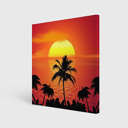 Картина квадратная Пальмы на фоне моря / 3D-принт – фото 1