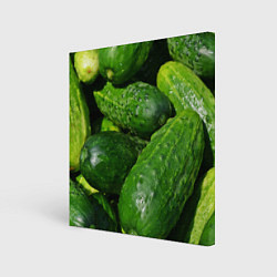 Холст квадратный Огурцы, цвет: 3D-принт