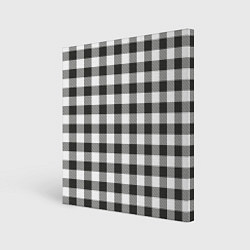 Холст квадратный Черно-белая клетка, цвет: 3D-принт