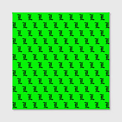 Холст квадратный Эл паттерн зеленый, цвет: 3D-принт — фото 2