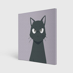 Холст квадратный Чёрный кот, цвет: 3D-принт
