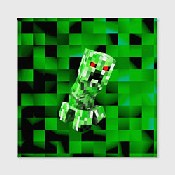 Холст квадратный Minecraft creeper, цвет: 3D-принт — фото 2
