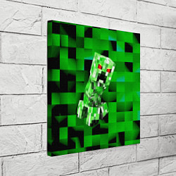 Холст квадратный Minecraft creeper, цвет: 3D-принт — фото 2
