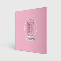 Холст квадратный Телефонная будка, London, цвет: 3D-принт