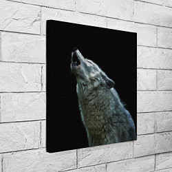 Холст квадратный Воющий волк, цвет: 3D-принт — фото 2