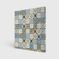 Холст квадратный Плитка, орнамент, узор, цвет: 3D-принт