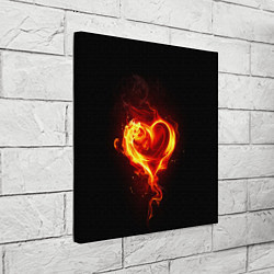 Холст квадратный Пламенное сердце, цвет: 3D-принт — фото 2