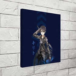 Холст квадратный Черный мечник Кирито, цвет: 3D-принт — фото 2