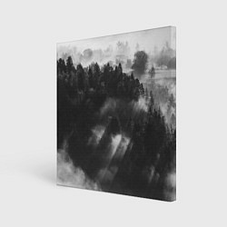 Картина квадратная Туман в лесу