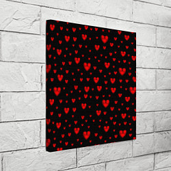 Холст квадратный Красные сердца, цвет: 3D-принт — фото 2