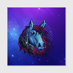 Холст квадратный Retrowave Neon Horse, цвет: 3D-принт — фото 2