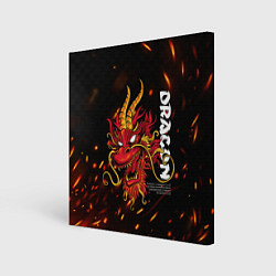 Картина квадратная Dragon Огненный дракон