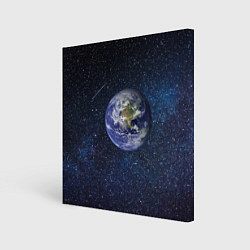 Холст квадратный Земля в космосе, цвет: 3D-принт