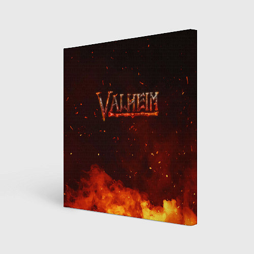 Картина квадратная Valheim огненный лого / 3D-принт – фото 1