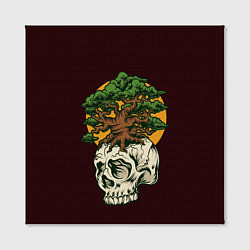 Холст квадратный Дерево растущее из черепа, цвет: 3D-принт — фото 2
