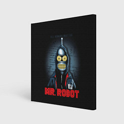Картина квадратная Bender x mr robot