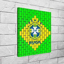 Холст квадратный Сборная Бразилии, цвет: 3D-принт — фото 2