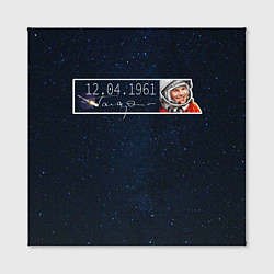 Холст квадратный Гагарин автограф, цвет: 3D-принт — фото 2