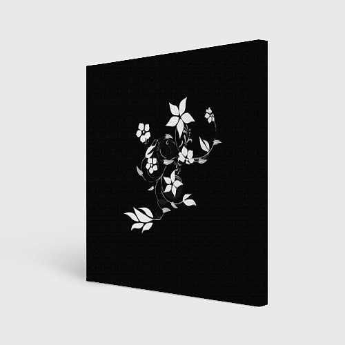 Картина квадратная Цвета цветов черное / 3D-принт – фото 1