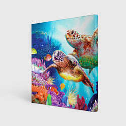 Холст квадратный Морские черепахи, цвет: 3D-принт