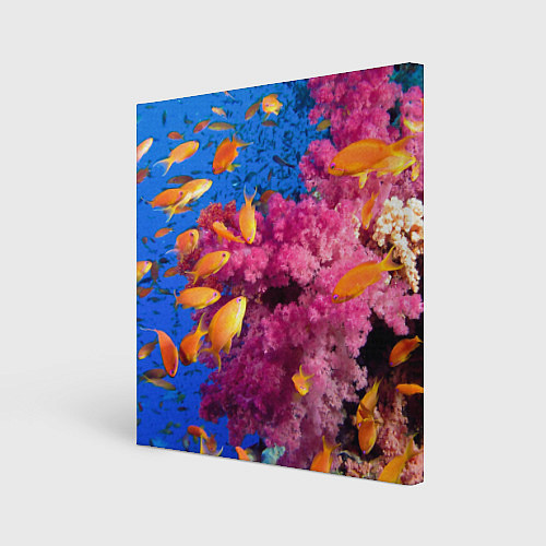 Картина квадратная Коралловые рыбки / 3D-принт – фото 1