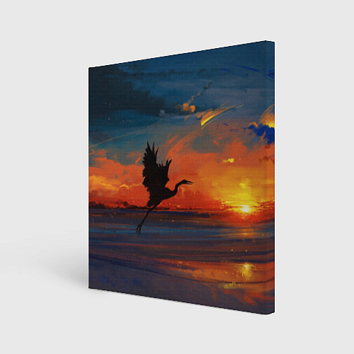 Картина квадратная Прибрежный закат / 3D-принт – фото 1