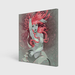 Холст квадратный Красивая русалочка Beautiful mermaid, цвет: 3D-принт