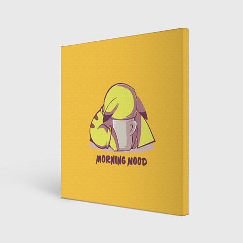 Картина квадратная Pikachu morning mood / 3D-принт – фото 1