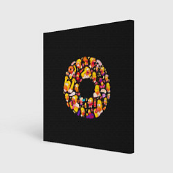 Холст квадратный Пончик Гомер, цвет: 3D-принт