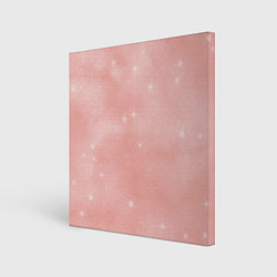 Холст квадратный Белые точки На розовом Фоне, цвет: 3D-принт