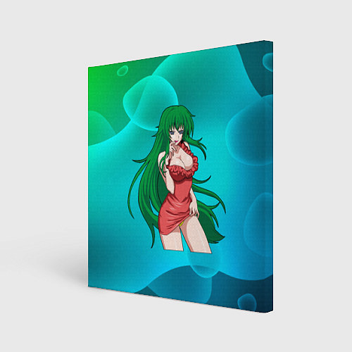 Картина квадратная Девушка зеленые волосы 18 / 3D-принт – фото 1