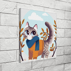 Холст квадратный Осенний кот, цвет: 3D-принт — фото 2